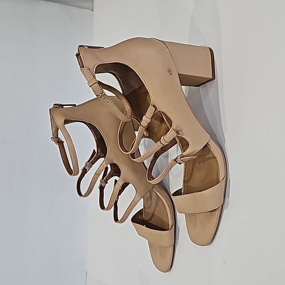 Calvin Klein Caz Cow Silk Sandstorm Beige Leather Open Toe Strappy Sandal Size 9 - Picture 7 of 12